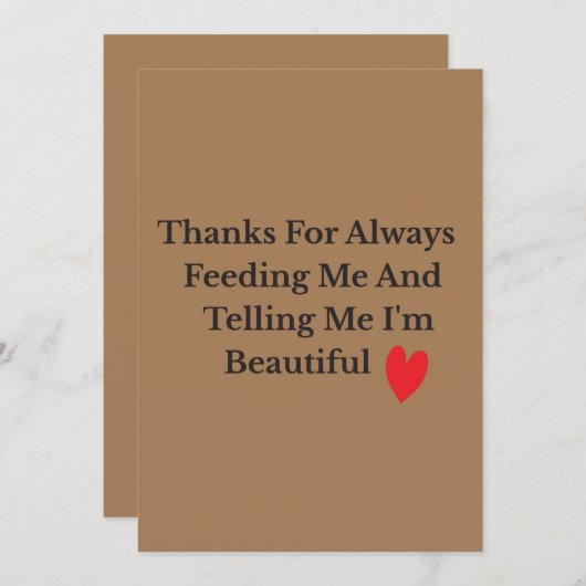 Bedankt om me altijd te voeden en me te vertellen  (Voorkant / Achterkant)