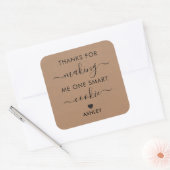 Bedankt om me één slim koekjesLabel te maken, Kraf Vierkante Sticker (Envelop)