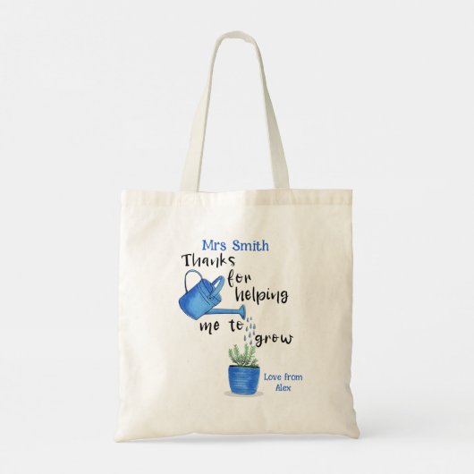 bedankt om me te helpen blauw te groeien tote bag (Achterkant)