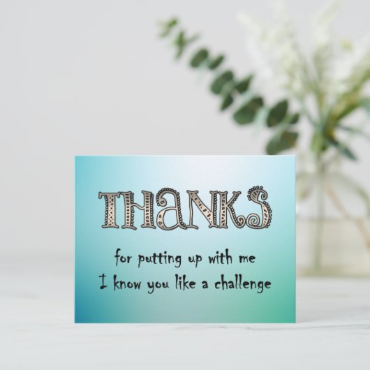 Bedankt om me te helpen briefkaart (Staand voorkant)