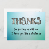 Bedankt om me te helpen briefkaart (Voorkant / Achterkant)