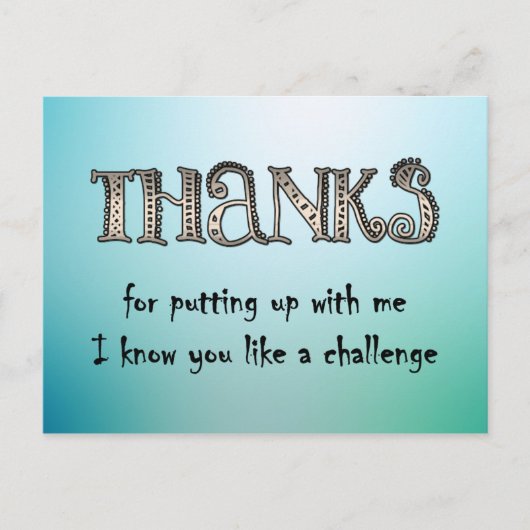 Bedankt om me te helpen briefkaart (Voorkant)