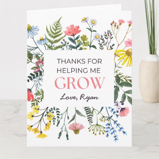 Bedankt om me te helpen groeien docent / Dagopvang (Voorkant)