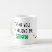 Bedankt om me te helpen groeien - Inspirerend Teac Koffiemok (Voorkant links)