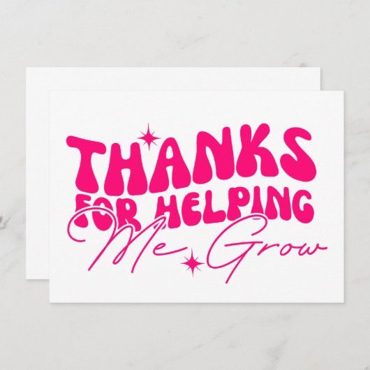 Bedankt om me te helpen Kaart te laten groeien (Voorkant / Achterkant)