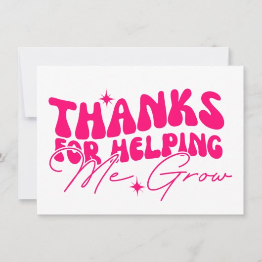 Bedankt om me te helpen Kaart te laten groeien (Voorkant)