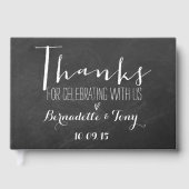 Bedankt om met ons te vieren! Chalkboard Wedding Gastenboek (Voorkant)