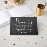 Bedankt om met ons te vieren! Chalkboard Wedding Gastenboek<br><div class="desc">Viel in stijl met dit moderne en zeer trendy trouwkerkboek. Het ontwerp is gemakkelijk te personaliseren met uw speciale gebeurtenisformulering en uw gasten zullen enthousiast zijn wanneer zij dit geweldige guestbook zien.</div>