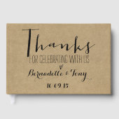 Bedankt om met ons te vieren! Kraft Wedding Gastenboek (Voorkant)