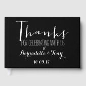 Bedankt om met ons te vieren! Trendy Wedding Gastenboek (Voorkant)