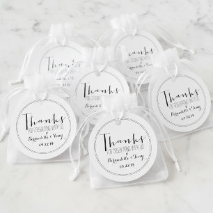 Bedankt om met ons te vieren! Weddenschap Bedankt Bedankjes Labels