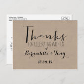 Bedankt om met ons te vieren! Weddenschap Bedankt Briefkaart (Voorkant / Achterkant)