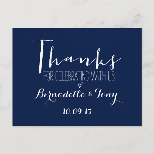 Bedankt om met ons te vieren! Weddenschap Bedankt Briefkaart (Voorkant)