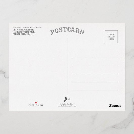 Bedankt om met ons te vieren! Weddenschap Bedankt Folie Uitnodiging Briefkaart (Achterkant)