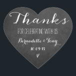 Bedankt om met ons te vieren! Weddenschap Bedankt Hart Sticker<br><div class="desc">Bedankt om met ons te vieren! Weddenschap Hartelijk dank Stickers</div>