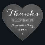 Bedankt om met ons te vieren! Weddenschap Bedankt Hart Sticker<br><div class="desc">Bedankt om met ons te vieren! Weddenschap Hartelijk dank Stickers</div>