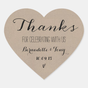 Bedankt om met ons te vieren! Weddenschap Bedankt Hart Sticker