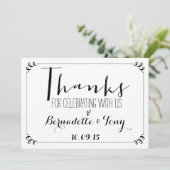 Bedankt om met ons te vieren! Weddenschap Bedankt Kaart (Staand voorkant)