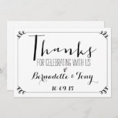 Bedankt om met ons te vieren! Weddenschap Bedankt Kaart (Voorkant / Achterkant)