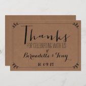 Bedankt om met ons te vieren! Weddenschap Bedankt Kaart (Voorkant / Achterkant)