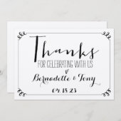 Bedankt om met ons te vieren! Weddenschap Bedankt Kaart (Voorkant / Achterkant)