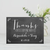 Bedankt om met ons te vieren! Weddenschap Bedankt Kaart (Staand voorkant)