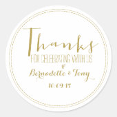 Bedankt om met ons te vieren! Weddenschap Bedankt Ronde Sticker (Voorkant)