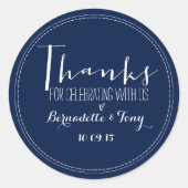 Bedankt om met ons te vieren! Weddenschap Bedankt Ronde Sticker (Voorkant)