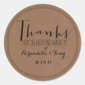 Bedankt om met ons te vieren! Weddenschap Bedankt Ronde Sticker (Voorkant)