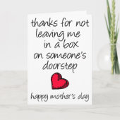Bedankt om mij niet in een doos te laten liggen, M Kaart (Voorkant)