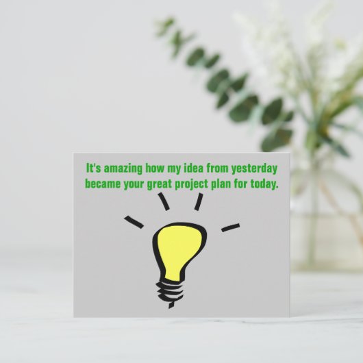 Bedankt om mij te bedanken voor dat idee briefkaart (Staand voorkant)