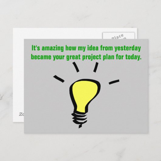 Bedankt om mij te bedanken voor dat idee briefkaart (Voorkant / Achterkant)