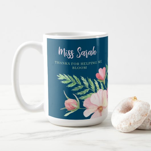 Bedankt om mij te helpen bij de Mok van bloemen (Met donut)