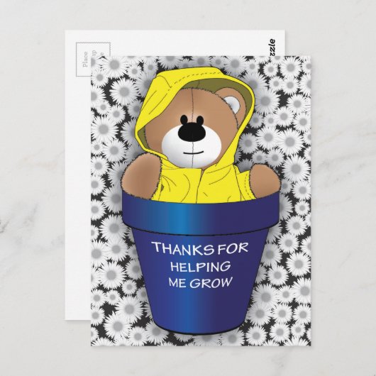 Bedankt om mij te helpen groeien briefkaart (Voorkant / Achterkant)