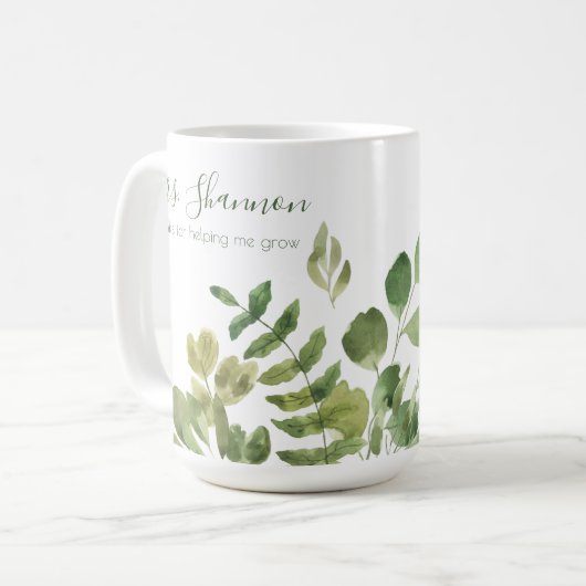 Bedankt om mij te helpen Mok te kweken (Voorkant links)