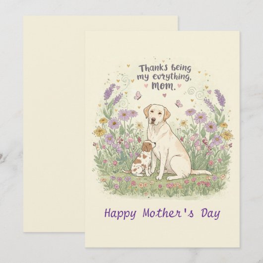 bedankt om mijn alles moeder te zijn kaart (Voorkant / Achterkant)