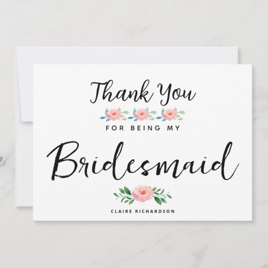 Bedankt om mijn bruidsmeisje te zijn | Eredienster (Voorkant)