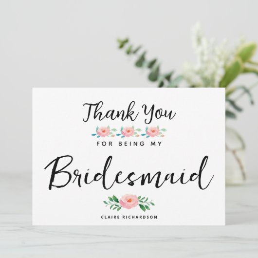 Bedankt om mijn bruidsmeisje te zijn | Eredienster (Staand voorkant)