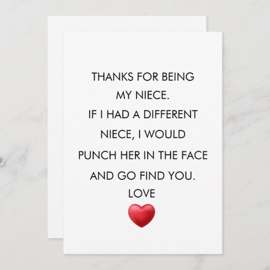 BEDANKT OM MIJN NICHTJE TE ZIJN, NICHTJE VERJAARDA (Voorkant / Achterkant)