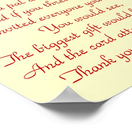 Bedankt om mijn vriend te zijn - Afdrukken Poster (Hoek)