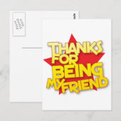 bedankt om mijn vriend te zijn briefkaart (Voorkant / Achterkant)