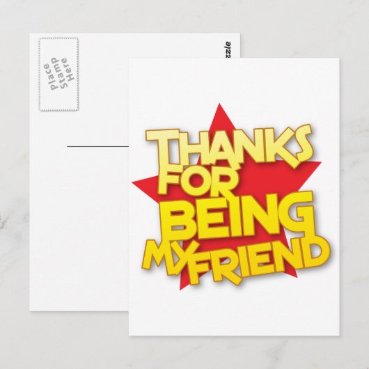 bedankt om mijn vriend te zijn briefkaart (Voorkant / Achterkant)