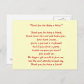 Bedankt om mijn vriend te zijn - Briefkaart (Voorkant / Achterkant)