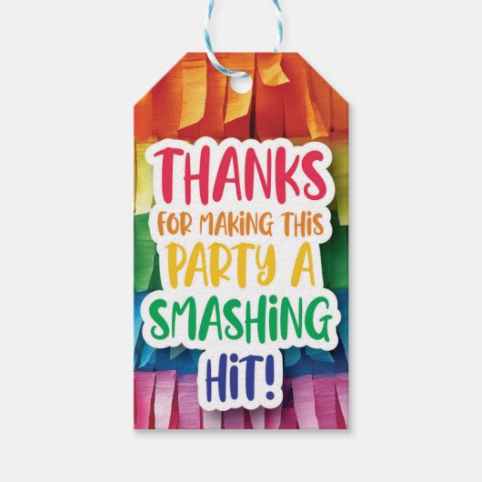 Bedankt om naar mijn partij te komen - Piñata Cadeaulabel (Voorkant)