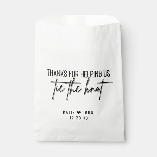 Bedankt om ons te helpen de Knot Calligrafie te St Bedankzakje (Voorkant)