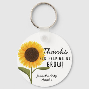 Bedankt om ons te helpen groeien! Zonnebloem leraa Sleutelhanger