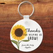 Bedankt om ons te helpen groeien! Zonnebloem leraa Sleutelhanger (Voorkant)