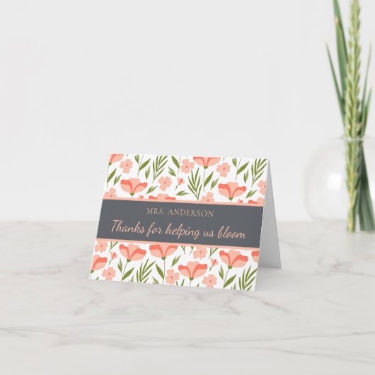 Bedankt om ons te helpen met bloomleraar Hartelijk (Voorkant)