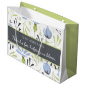 Bedankt om ons te helpen met een bloem-handtas voo groot cadeauzakje (Voorkant Gekanteld)