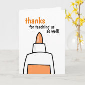 Bedankt om ons zo goed te leren met een kleefje kaart (Gele Bloem)